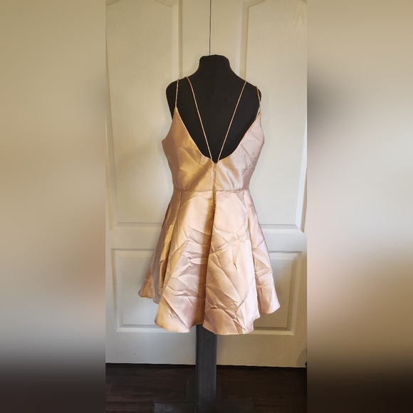 Elegant Pale Pink Alyce Paris V-Neck Short Dress Size 10 - Picture 2 of 8